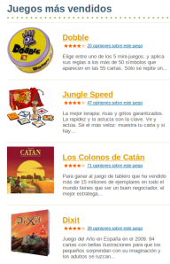 Juegos más vendidos